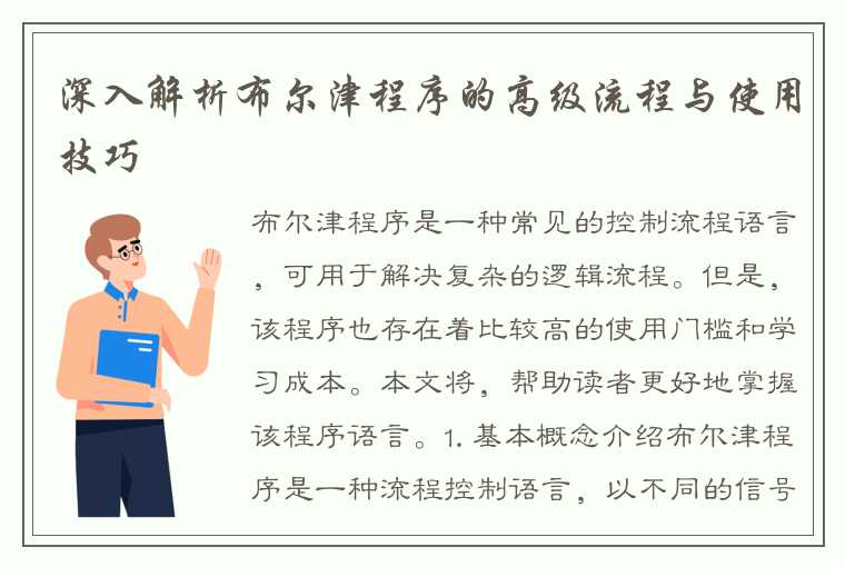 深入解析布尔津程序的高级流程与使用技巧