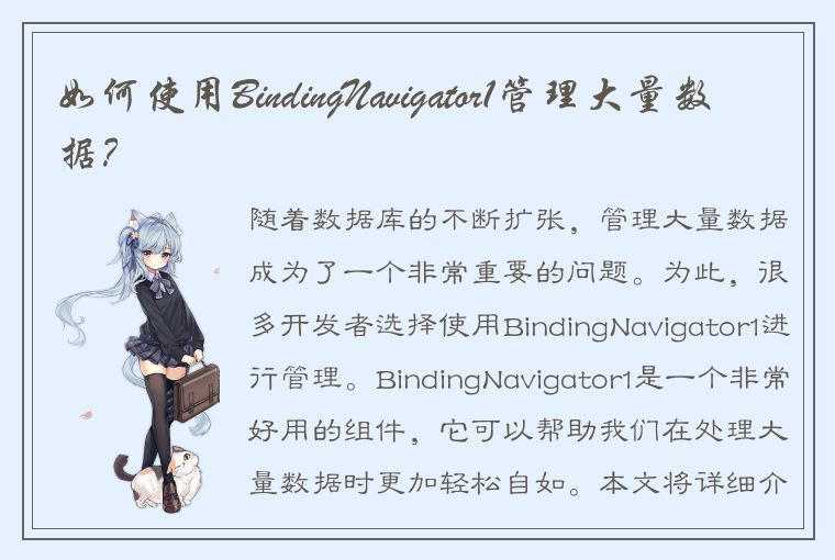 如何使用BindingNavigator1管理大量数据？