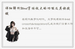 详细了解一下Word中字体放大的快捷键是什么